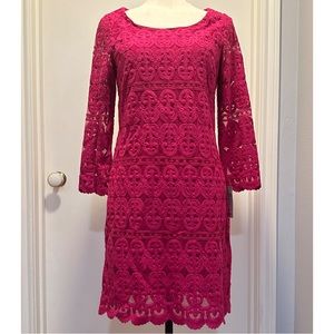 Laundry By Shelli Segal Vivid Pink Lace Sheath Dress NWT